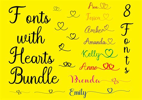 Fonts With Hearts Bundle SVG Fonts SVG Cursive Font Svg - Etsy Canada