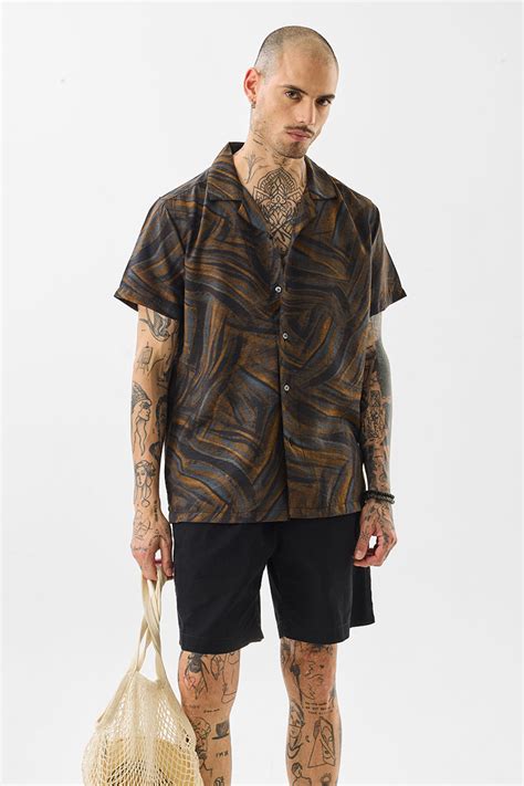 Buy Men's Brown Abstract Box Fit Shirt Online | Snitch – SNITCH