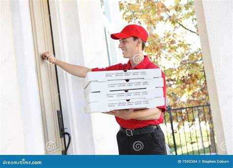 Pizza Delivery Man stock photo. Image of colorful, combo - 7593304