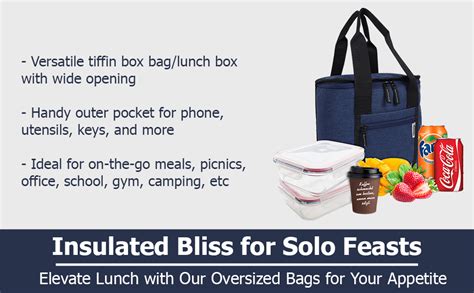 Wooum Thermal Insulated Lunch Bag Large Tiffin Bag for Men Women, and ...