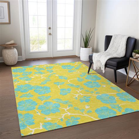 Addison Rugs Chantille Indoor/Outdoor Transitional Floral Yellow ...