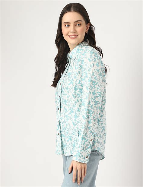 Buy Pure Linen Printed Spread Collar Shirt at Marks & Spencer