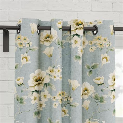 Buy Corsica Florish Set of 2 Printed Light Filtering Window Curtains ...