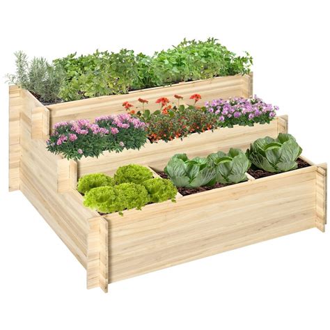 Outsunny 3 Tier Raised Garden Bed, Elevated Planter | Ubuy India