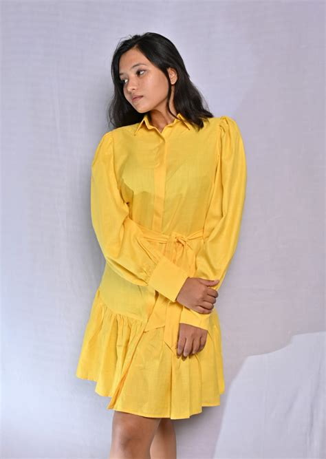 Yellow Frill Dress – Mallika Arora Label