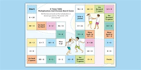 8 Times Table Game - Multiplication And Division Board Game