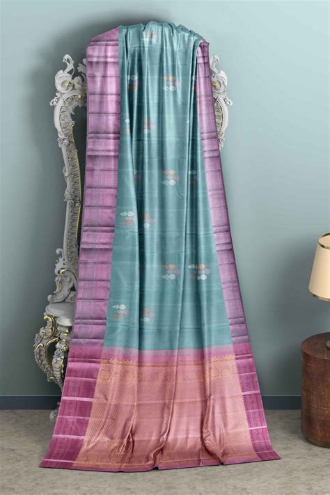 Blue Light Weight Pure Silk Arani Saree with Multi Zari Butta and ...