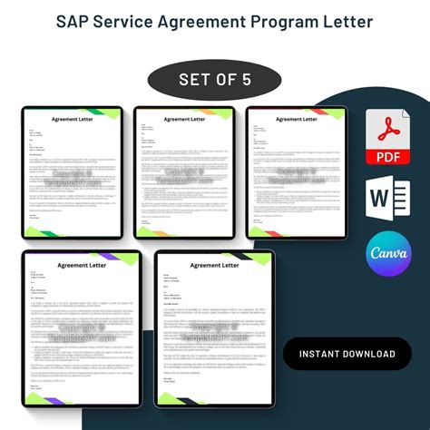 SAP Service Agreement Program Letter Sample Template [Word]