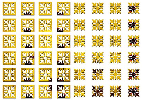 Buy Bikri Kendra Ind - Pattern Art 48 Golden Mirror Stickers for Wall ...