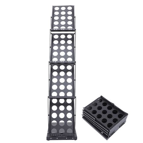 Buy STOBOK Black Foldable Brochure Stand Folding Magazine Rack Catalog ...