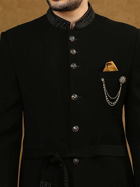 Jodhpuri Suit with Collar Placement and Tie able waist belt – Essas Club