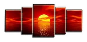 SAF Set of 5 Sunrise UV Textured Self adeshive large Panel Painting 42 ...