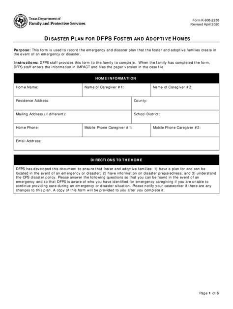 2020-2024 Form TX DFPS K-908-2288 Fill Online, Printable, Fillable ...