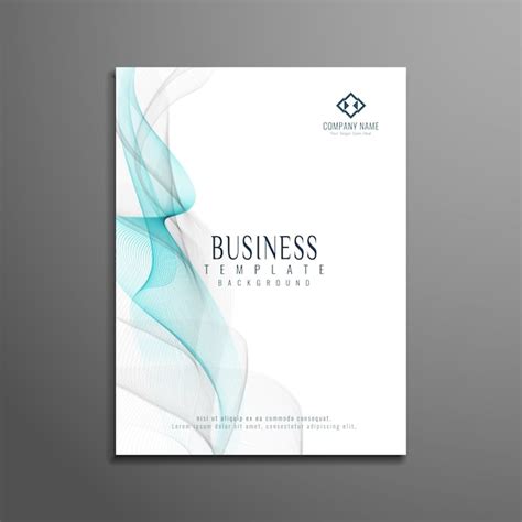 Stylish wavy business brochure design | Free Vector