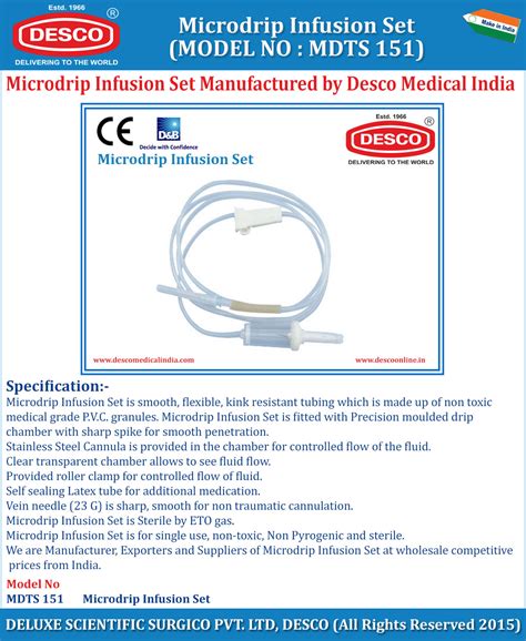 Microdrip Infusion Set | Manufacturer, Exporter & Supplier | DESCO