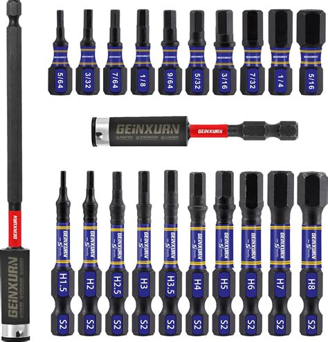 Allen-Wrench Hex Drill Bit Set: 21PCS Durable Impact Allen Key Set, Long-Lasting Strong Magnetic ...