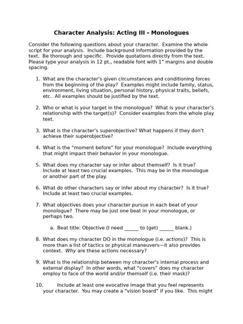 Image result for Character Monologue Examples