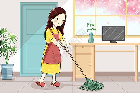 做家务的女孩插画图片下载-正版图片401916264-摄图网
