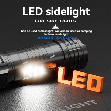 High-Power Powerful LED Flashlight Built-In Battery Rechargeable ...