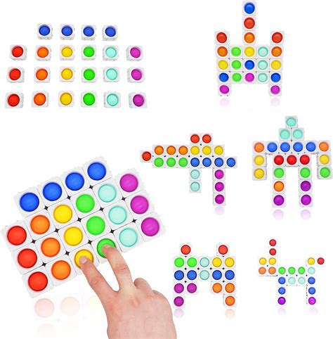 Buy 24Pcs Fidget Blocks, Push Pop Bubble Fidget Sensory Toy, Infinity ...