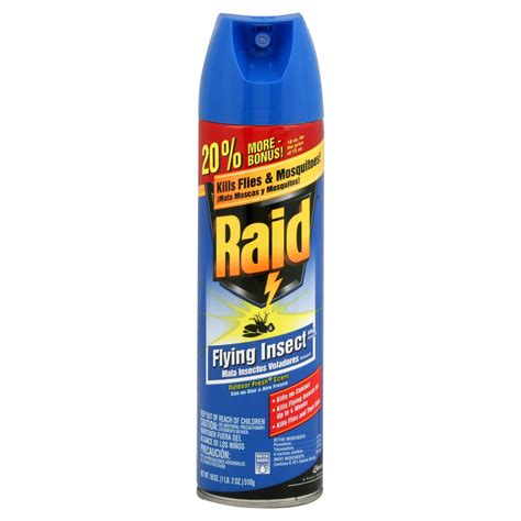 Raid Flying Insect Killer, Formula 6, Outdoor Fresh Scent, 18 oz (1 lb ...