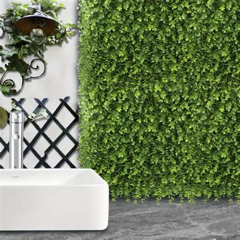 50x50 cm Artificial Eucalyptus Leaf Grass Mat – 60mm Faux Green Wall P ...
