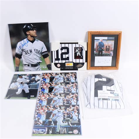 Lot - Lot of 9 New York Yankees Autographed Items, Jersey, Photos ...