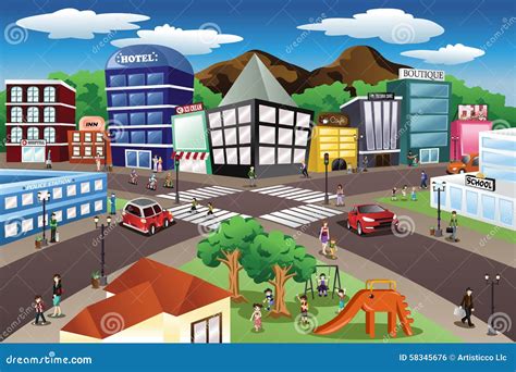 City Scene Stock Vector - Image: 58345676
