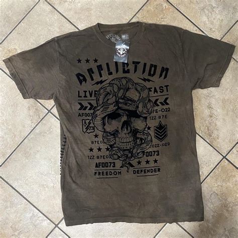 Affliction Tee shirt Brand new Large - Depop