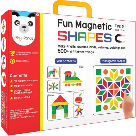 Play Panda Fun Magnetic Shapes Small Type 1 with 44 Magnetic Shapes ...