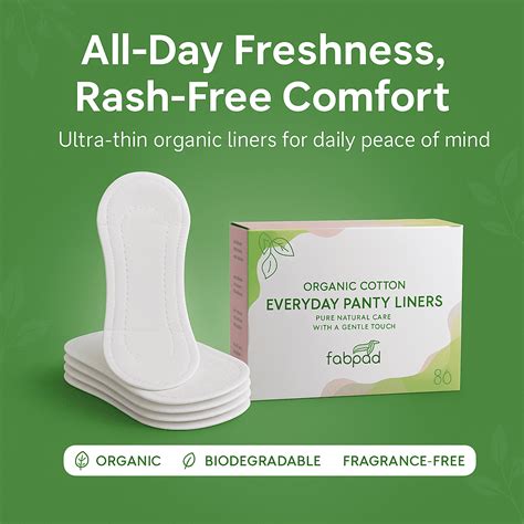 Fabpad Pantyliners Organic Cotton Biodegradable Disposable Pack of 80 ...