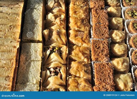 Middle Eastern Sweets stock photo. Image of pastry, pistachio - 208919124