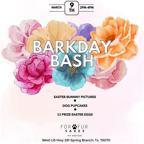 BarkDay Bash, For Fur Sakes, Spring Branch, 9 March 2024 | AllEvents.in