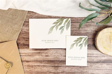 Premium PSD | Wedding card mockup