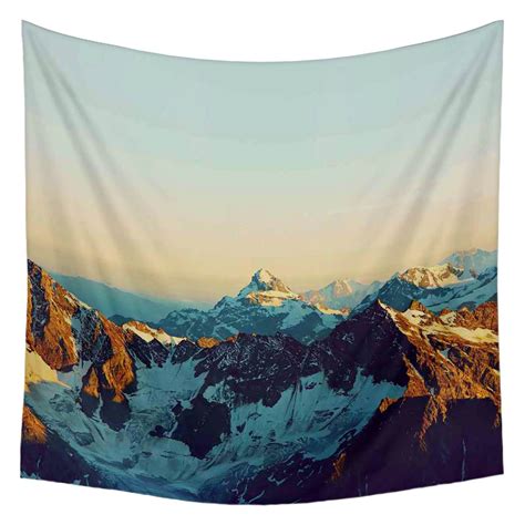 Buy ArtzFolio Landscape With Peaks Covered By Snow & Clouds Velvet ...