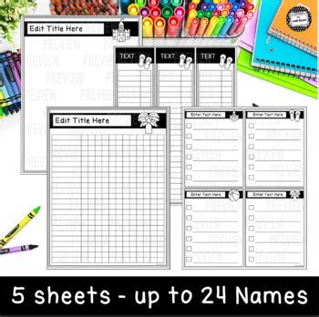 Summer Editable Checklists for Class List and Notes by The 4x6 Store