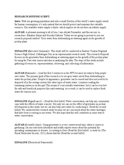 Image result for Research Script Sample