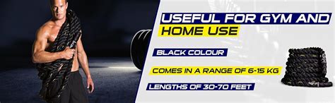ESSKAY Uttam Rope Pro Black Battle Rope Exercise Rope 1.5 INCH (30 Feet ...