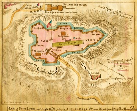 Buy Plan of Fort Lyon on Eagle Hill above Alexandria Va Shows a ...