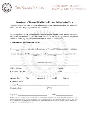 Fillable Online NNDFW Credit Card Authorization Form - Navajo Nation ...
