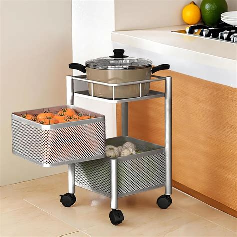 Kuber Industries Kitchen Storage Rack | 2-Tier Square Multipurpose ...