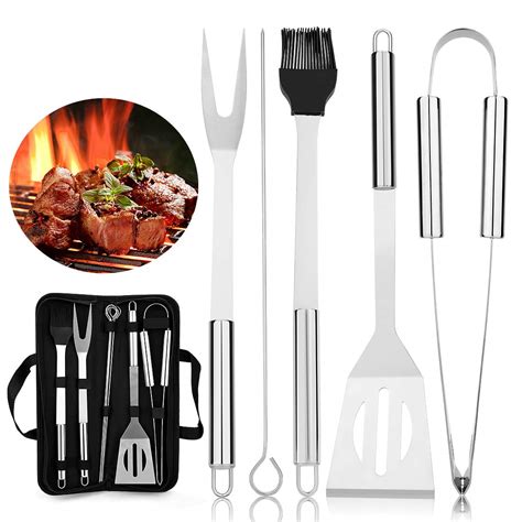 peinat BBQ Grilling Accessories Grill Tools Set - 8PCS Grill Utensils ...