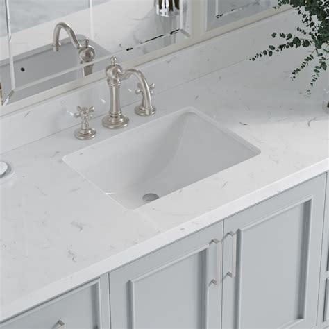 ARIEL 60-in x 22-in Carrara White Quartz Quartz Undermount Single Sink ...