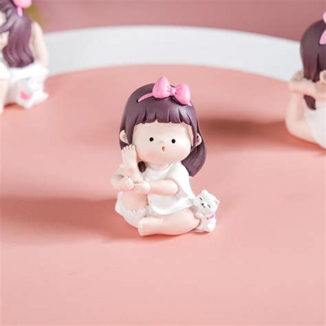 Kawaii Little Girl Yoga Showpiece Set Of 4 Online - Premium Decor ...