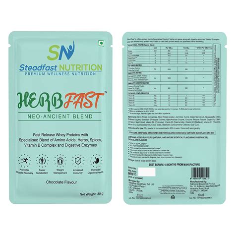 Steadfast Nutrition Herbfast Chocolate Flavour Powder, 30 gm Price ...