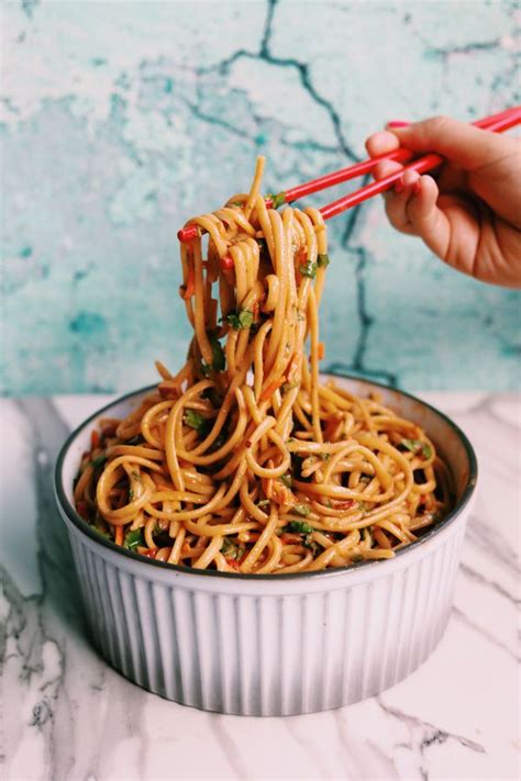 Thai Noodle Salad with Sesame Peanut Sauce | Recipe | Thai noodle salad ...