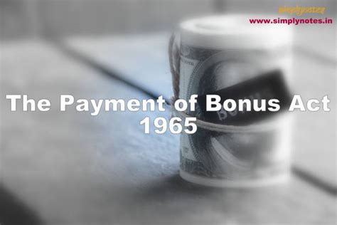 The Payment of Bonus Act, 1965 -Labour Laws- UGC NET Paper Code:55