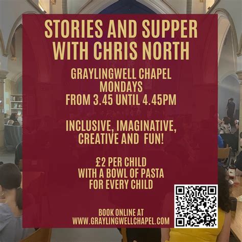 Stories and Supper, Graylingwell Chapel, Blomfield Drive, Graylingwell ...
