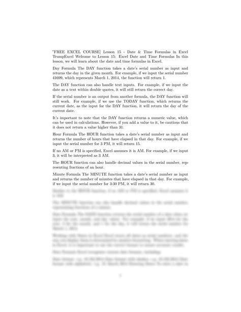 Image result for Excel Date and Time Formulas