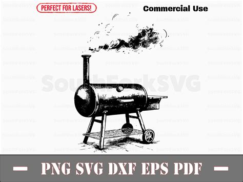 BBQ Smoker Grill Svg Png Dxf Eps Pdf | Laser Engrave Cut Print Files ...